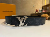 Louis Vuitton LV Belt Top version 【Counter Quality】The Most New Belt4.0cm Men's Belt Metal Buckle Men's Leather Belt with Classic Chessboard Plaid Belt with Genuine Goods Packaging in and out of the Counter No Problem Versatile Casual Fashion Formal Wear