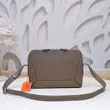 Hermes men's bag Top version Genuine Goods Grade New Classic Men's Fashion Crossbody Bag Men's Casual Shoulder Bag Men's Bag First Layer Cowhide Handbag Khaki Full Leather Black Canvas Handmade Big Bag