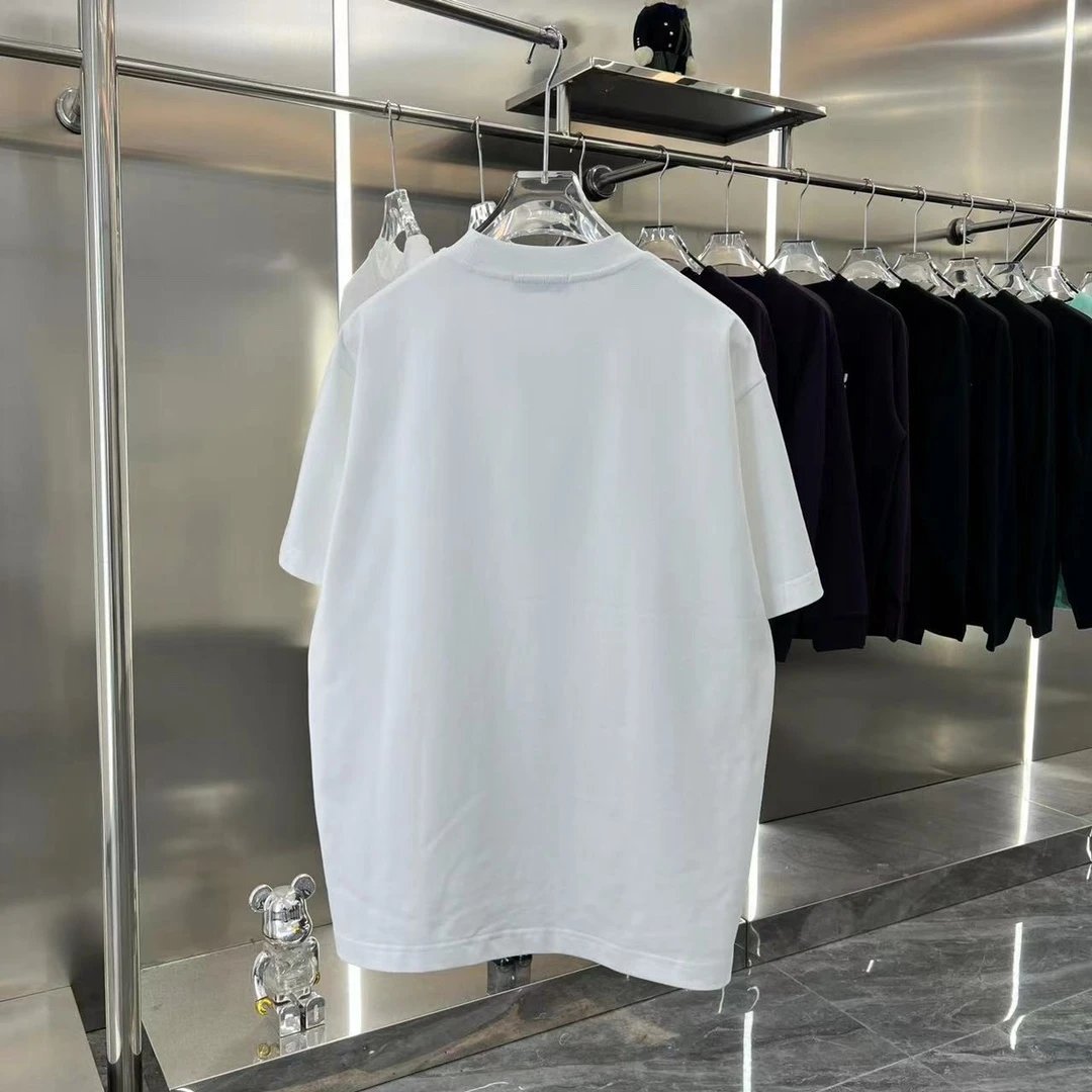 Balenciaga T-shirt Three-Dimensional Silicone logo Round Neck Short Sleeve Pure Cotton Unisex T Shirt Bottoming Shirt OS Loose Fit T-Shirt