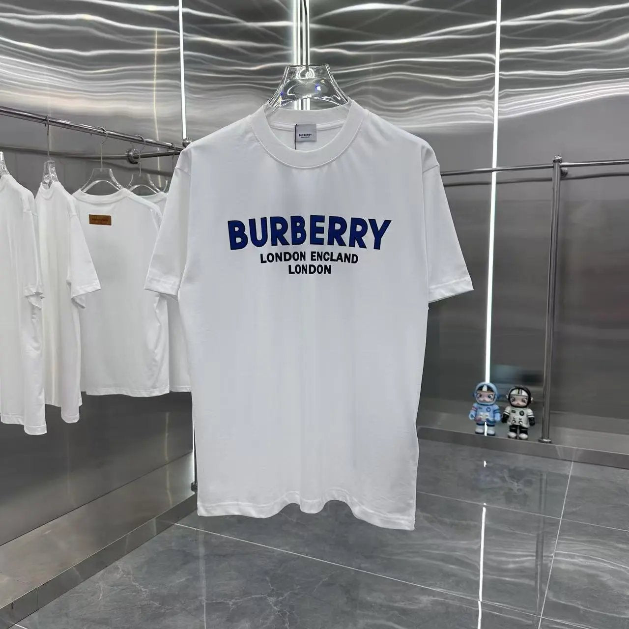Burberry T-shirt Chest Letter Print logo round Neck Short Sleeve25ss New Pure Cotton Unisex Style T T-shirt OS Loose Fit Base Shirt Top Half Sleeve T-Shirt
