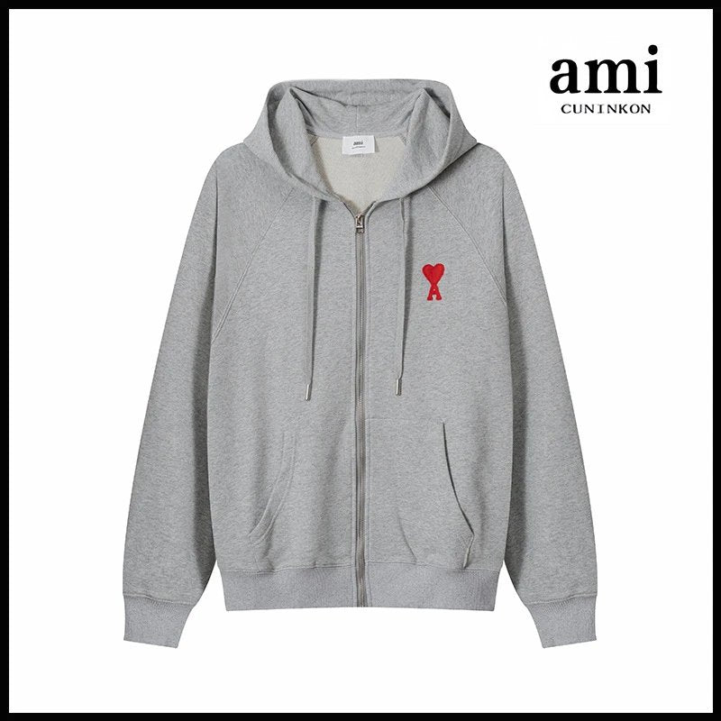 Ami Hoodie Ami Hoodie Couple Suit Classic Love Cotton Loose round Neck Raglan Hooded Sweater Leisure Tappered Trousers-CY