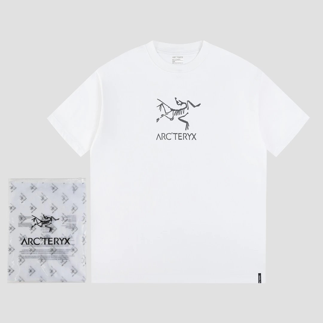 Arc'teryx T-shirt Chest Letter Pattern Print logo round Neck Short Sleeve25ss New pure cotton T Unisex T-Shirt OS Drop Shoulder Loose Fit Base Shirt Top T-Shirt Short Sleeve