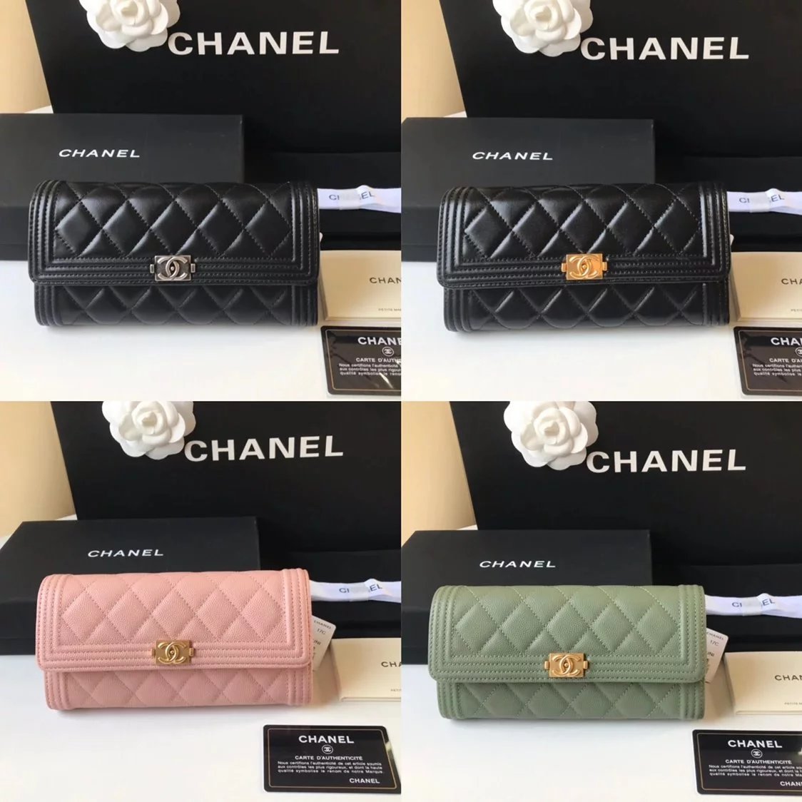 Chanel Wallet Top version 【Premium Edition】leboy Series Small Particle Ball Pattern Cowhide Caviar Cowhide Imported Sheepskin Long Wallet Two Fold Wallet Women's Wallet Handbag Card Holder Card Holder