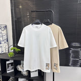 Gucci T-shirt Top version BBR Burberry Plaid Embroidered Icon War Horse logo round Neck Short Sleeve25ss New Pure Cotton Unisex Style T T-shirt OS Loose Fit Base Shirt B Home Top Half Sleeve T-Shirt