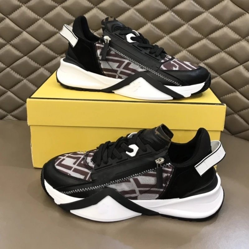 FENDI Shoes 2024New Sports Shoes Men's Color Matching Twill Letters Dad Shoes All-Match Lace-up Casual Shoes Men