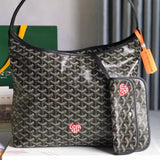 Goyard Bag Top version 【Original Leather】New Product Hobo Hobo Bag Love Customized New Version HoboBohème Hobo Bag Underarm Bag Love hobo Bag