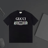 Gucci T-shirt Chest Letter Print logo round Neck Short Sleeve25ss New Pure Cotton Unisex Style T T-shirt OS Loose Fit Base Shirt Top Half Sleeve T-Shirt