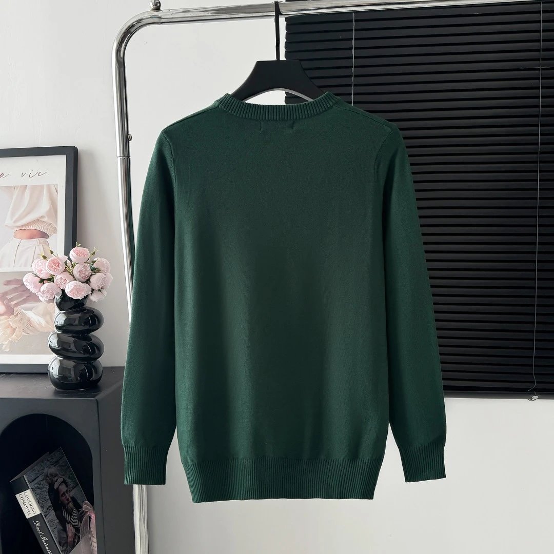 PRADA Sweater Capital Letters logo round Neck Sweater25ss Spring New Thickened Long Sleeve Pullover Unisex OS Loose Fit Top Versatile Casual Jacket Lazy Style