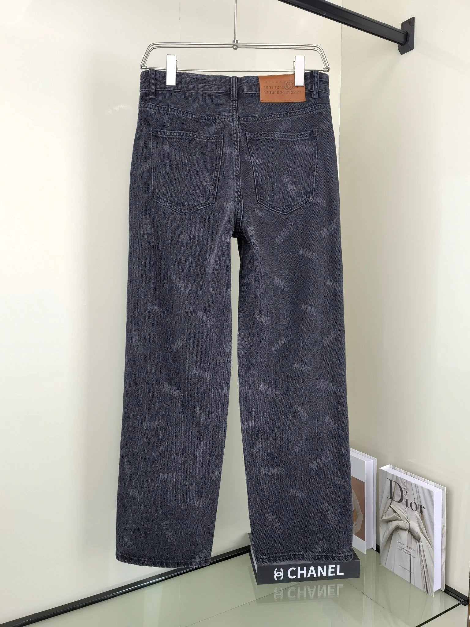 Maison Margiela Jeans Allover Letter Print logo25ss Spring Summer New Straight Loose Jeans Unisex Slim Fit Long Pants