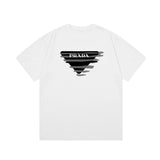 PRADA T-shirt Letter Graffiti Direct Print on Chest Logo Logo Crew Neck Short Sleeve25ss New Pure Cotton Unisex Style T T-shirt OS Loose Fit Base Shirt Top Half Sleeve T-Shirt