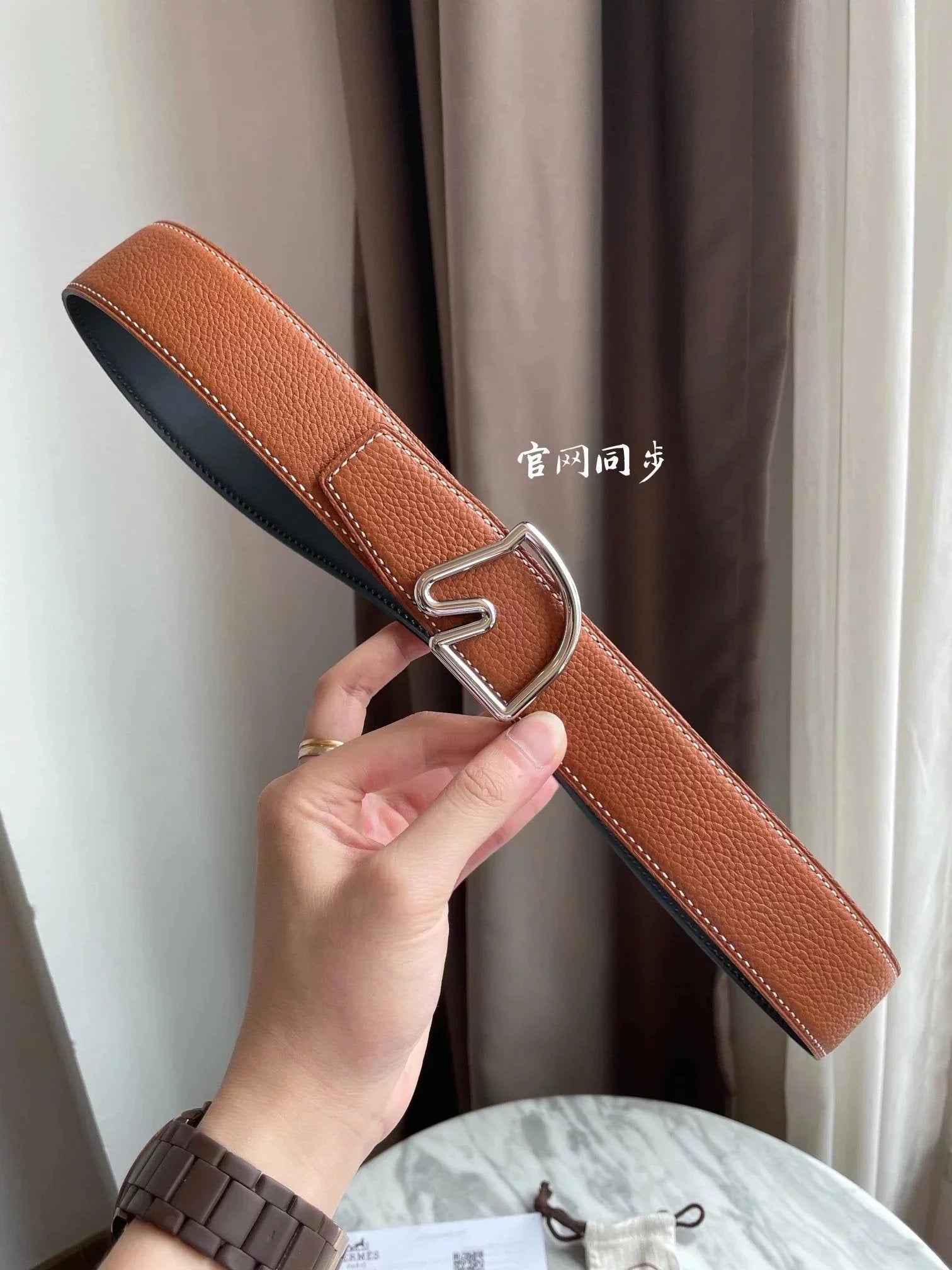 Hermes Belt Top version New H Home Men's Leather Double-Sided Available Pure Cowhide Belt Fashion All-Match Casual Belt