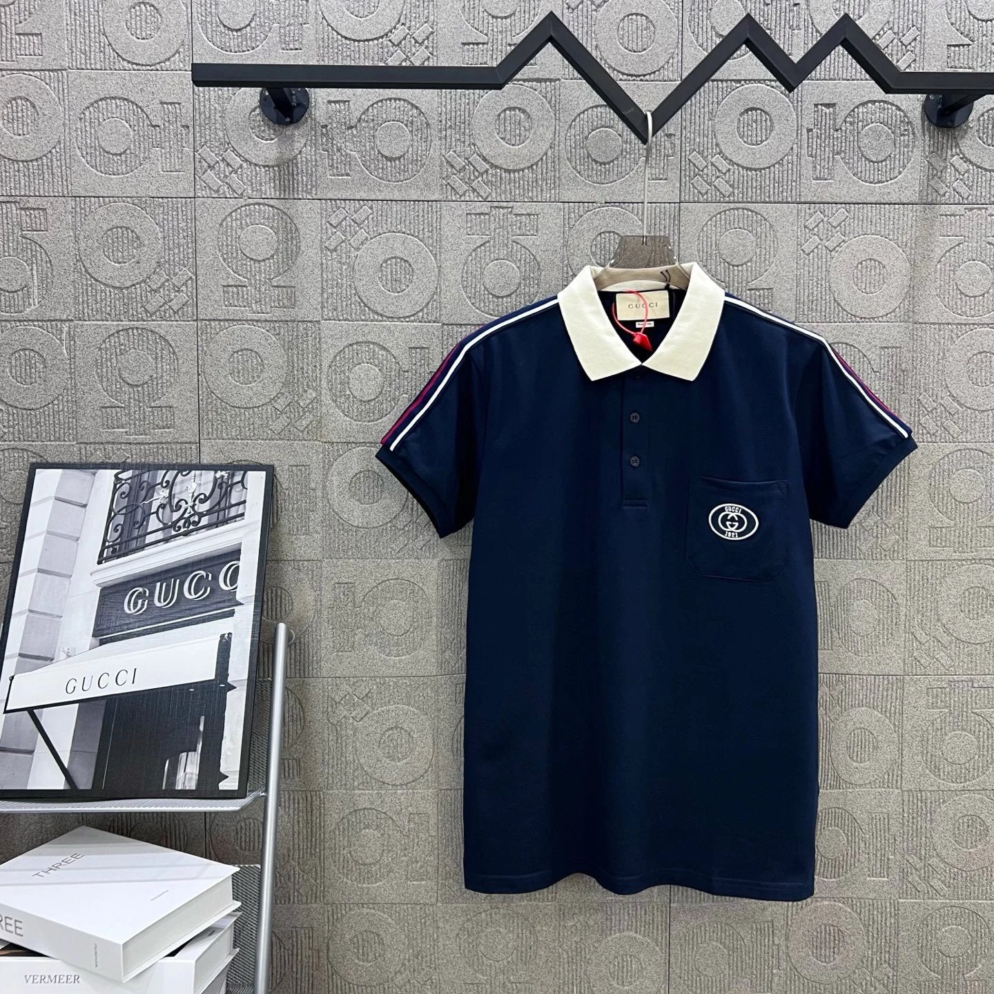 Gucci T-shirt Double-breasted G Embroidery logoPOLO Short Sleeve Turn-down Collar Shirt Unisex Summer Loose Fit T Business Commuter Short Sleeve Shirt Plus Size
