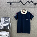Gucci T-shirt Double-breasted G Embroidery logoPOLO Short Sleeve Turn-down Collar Shirt Unisex Summer Loose Fit T Business Commuter Short Sleeve Shirt Plus Size