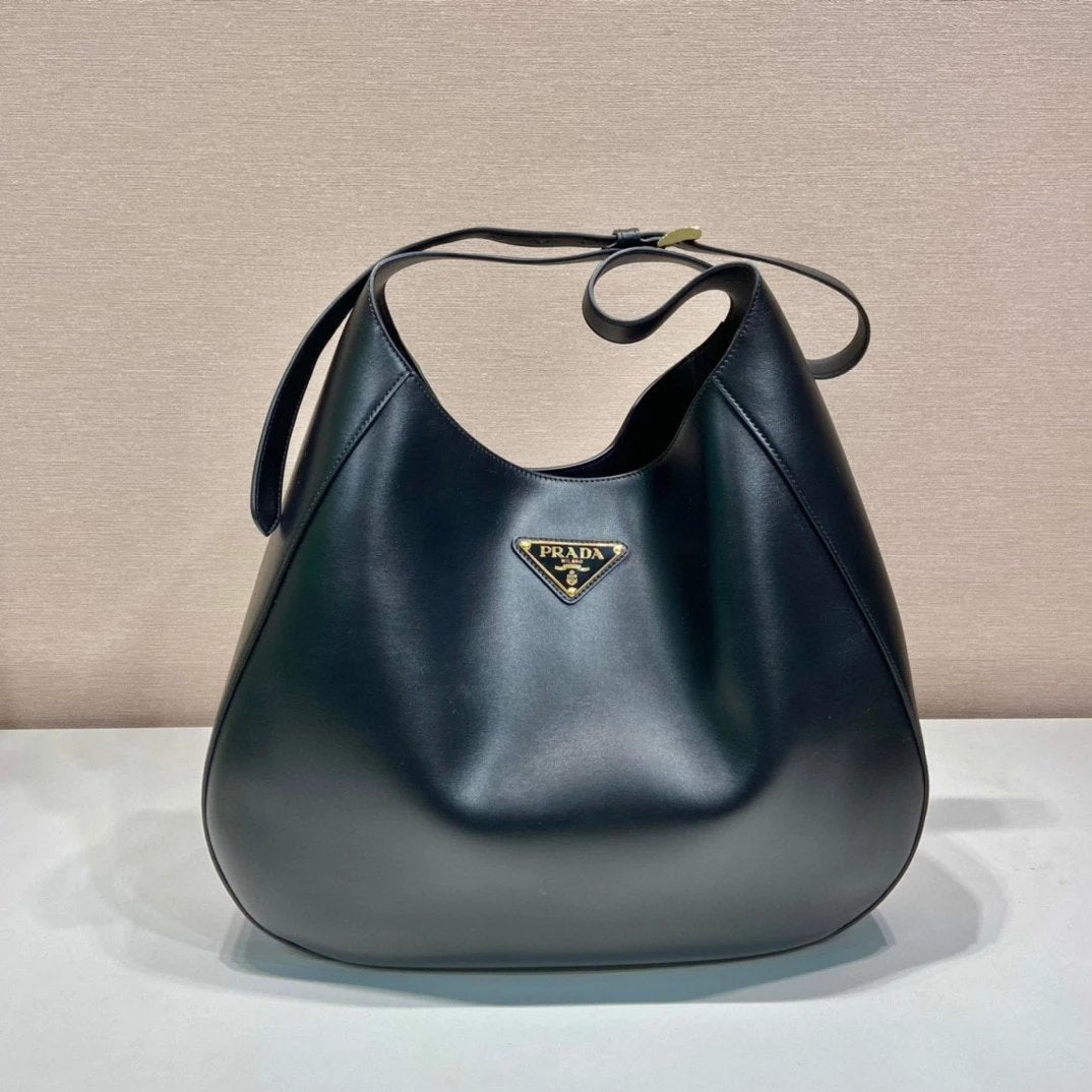 PRADA Bag Top version Zhao Zhaoyi Same Style Bag Version Latest Enamel Metal Triangle Logo Badge cleo Series Oversized Calfskin Underarm Bag Messenger Bag Shoulder Bag Underarm Bag Handbag Women's Bag1BC181