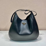 PRADA Bag Top version Zhao Zhaoyi Same Style Bag Version Latest Enamel Metal Triangle Logo Badge cleo Series Oversized Calfskin Underarm Bag Messenger Bag Shoulder Bag Underarm Bag Handbag Women's Bag1BC181
