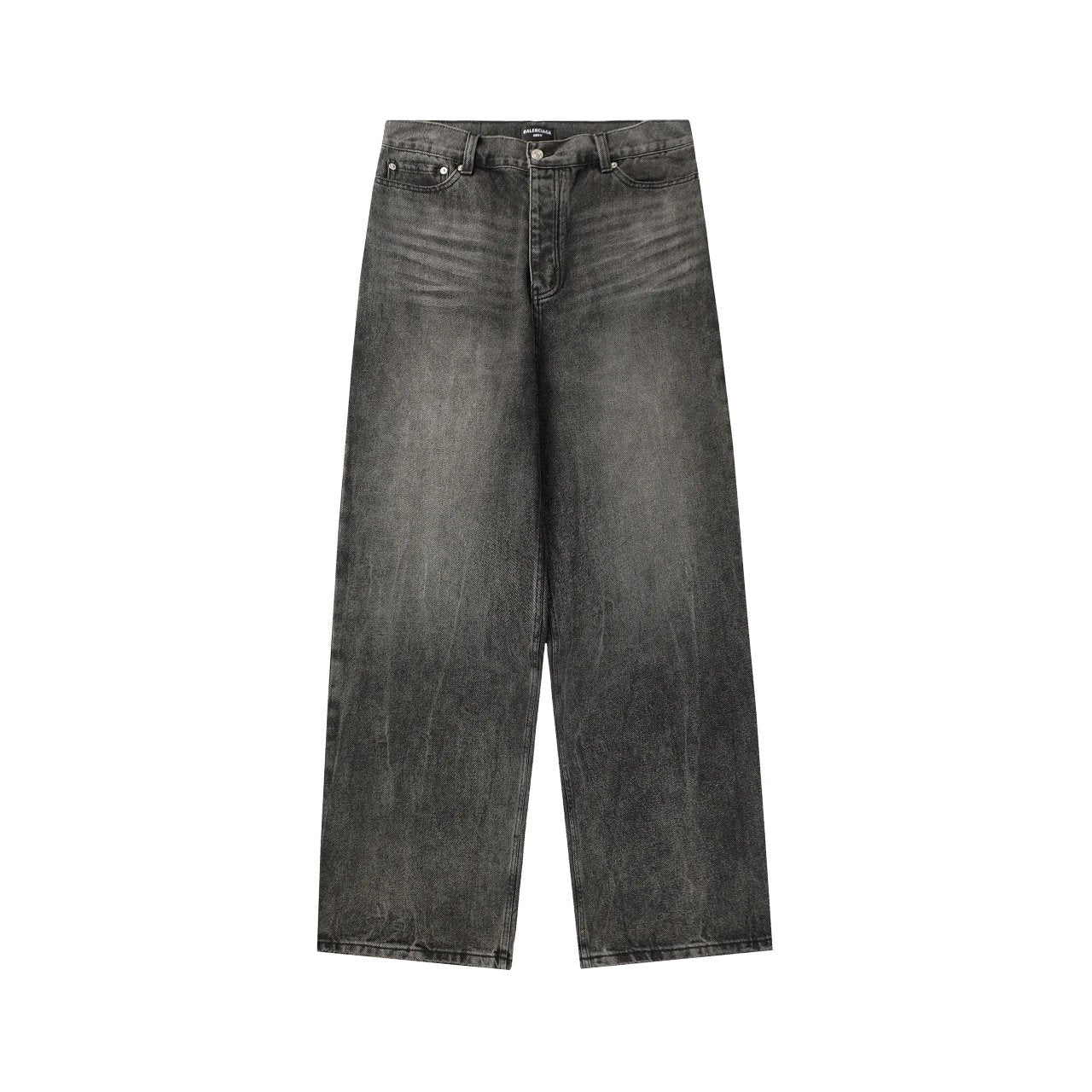 Balenciaga Jeans 100% Cotton Black Gray Washed Jeans Casual Pants Straight Pants Wide Leg Pants High Waist Pants Unisex Long Pants24ss Autumn and Winter New Products