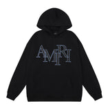 Amiri Hoodie 2024Autumn and Winter New Rhinestone Letter Pattern Leisure Pullover Hooded Sweater