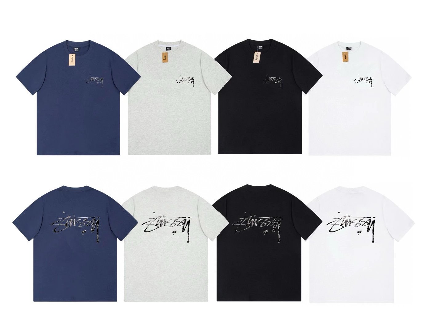 Stussy T-shirt Top Version Maychao2023Joint Fashion Brand Printing Loose Men's and Women's Same High Street Short Sleeve T T-shirt