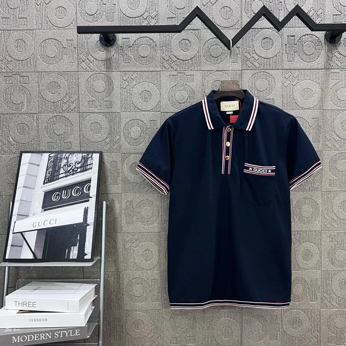 Gucci T-shirt Chest Letters logo Embroidery POLO Shirt Lapel Short Sleeve25ss New Unisex Style OS Loose T Summer Half Sleeve Business Shirt Plus Size T-Shirt