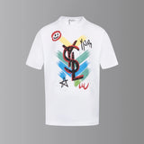 YSL T-shirt Hand-drawn Letter Direction Mark Print on Chest logo round Neck Short Sleeve25ss New pure cotton T Unisex T-Shirt OS Drop Shoulder Loose Fit Base Shirt Top T-Shirt Short Sleeve