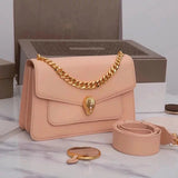 BVLGARI Bag Top version 【Original Quality】2021New Women's Bag Limited Edition Snake Head Buckle Red Enamel Snake Eye Women's Shoulder Bag/Crossbody Handbag Bag Decorated with a Snake's Head Naza Same Product Detachable Shoulder Strap