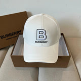 Burberry Hat Letters B Words logo Baseball Cap Sunshade Sun Protection Duckbill Cap Large Head Circumference Slimming Face Curved Brim Versatile Sports Hat for Men and Women Couples Same Style