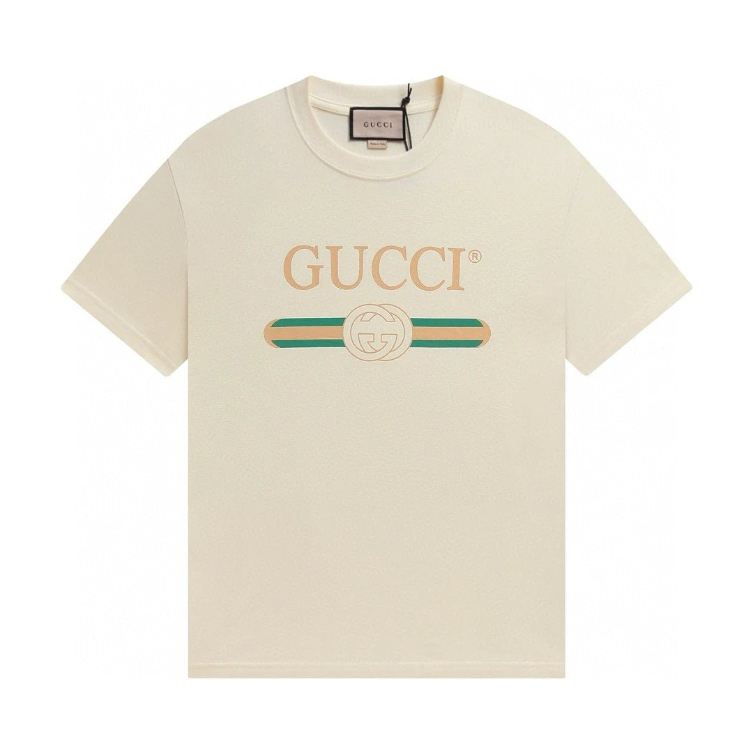 Gucci T-shirt Chest Letter Pattern Print logo round Neck Short Sleeve25ss New Pure Cotton Unisex Style T T-shirt OS Loose Fit Base Shirt Half Sleeve T-Shirt Top Half Sleeve