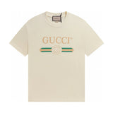 Gucci T-shirt Chest Letter Pattern Print logo round Neck Short Sleeve25ss New Pure Cotton Unisex Style T T-shirt OS Loose Fit Base Shirt Half Sleeve T-Shirt Top Half Sleeve