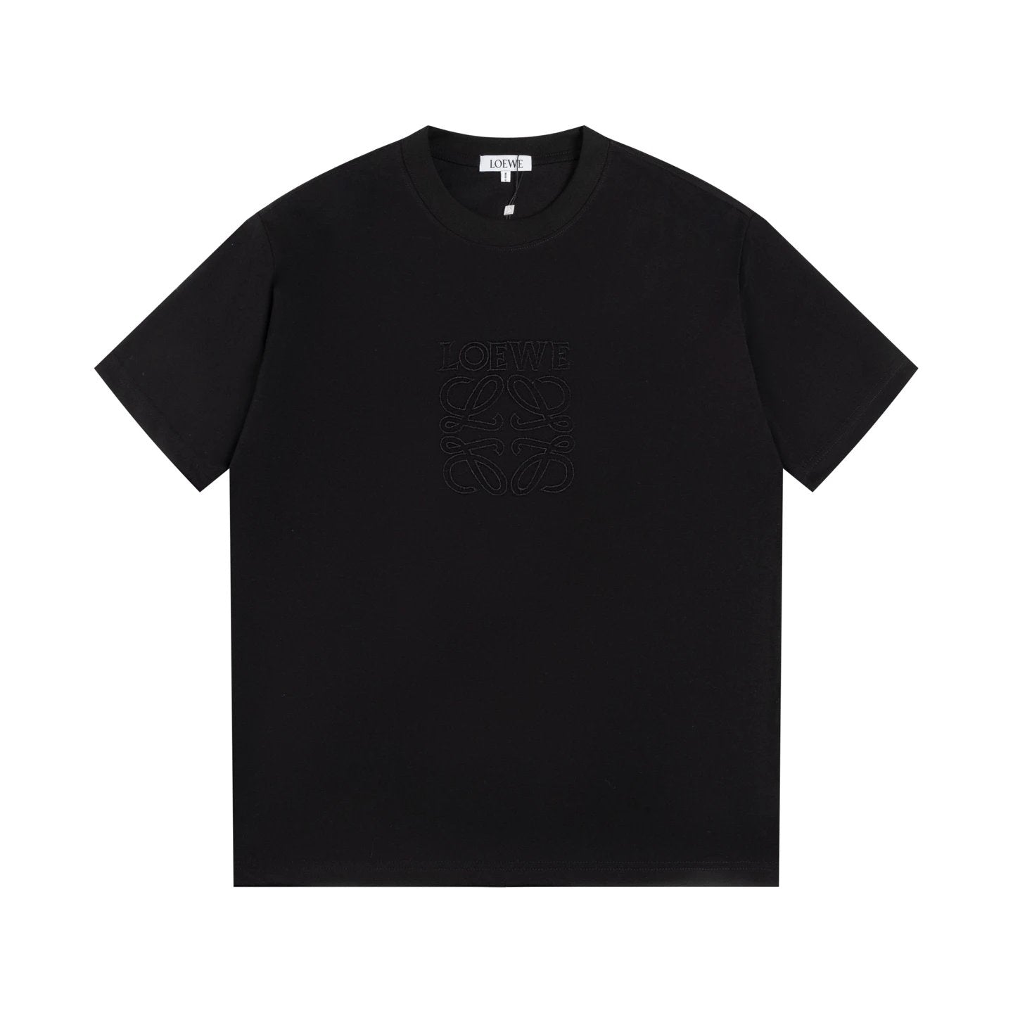 LOEWE T-shirt Solid Color Embroidery on the Chest logo round Neck Short Sleeve25ss New pure cotton T Unisex T-Shirt OS Drop Shoulder Loose Fit Base Shirt Top T-Shirt Short Sleeve