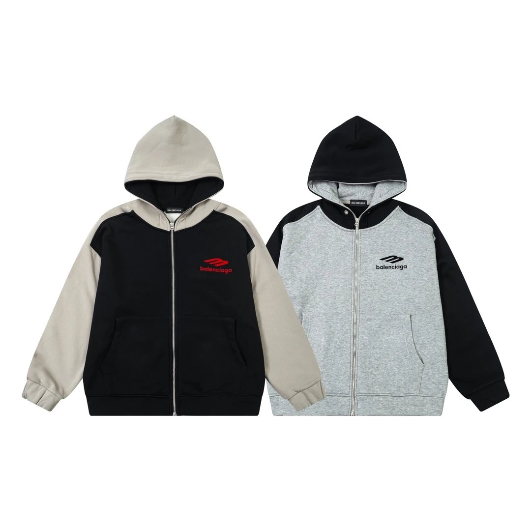 Balenciaga Hoodie New Hooded Zipper Sweatshirt Jacket Outdoor Camping Hiking Sports Casual Unisex Thickened