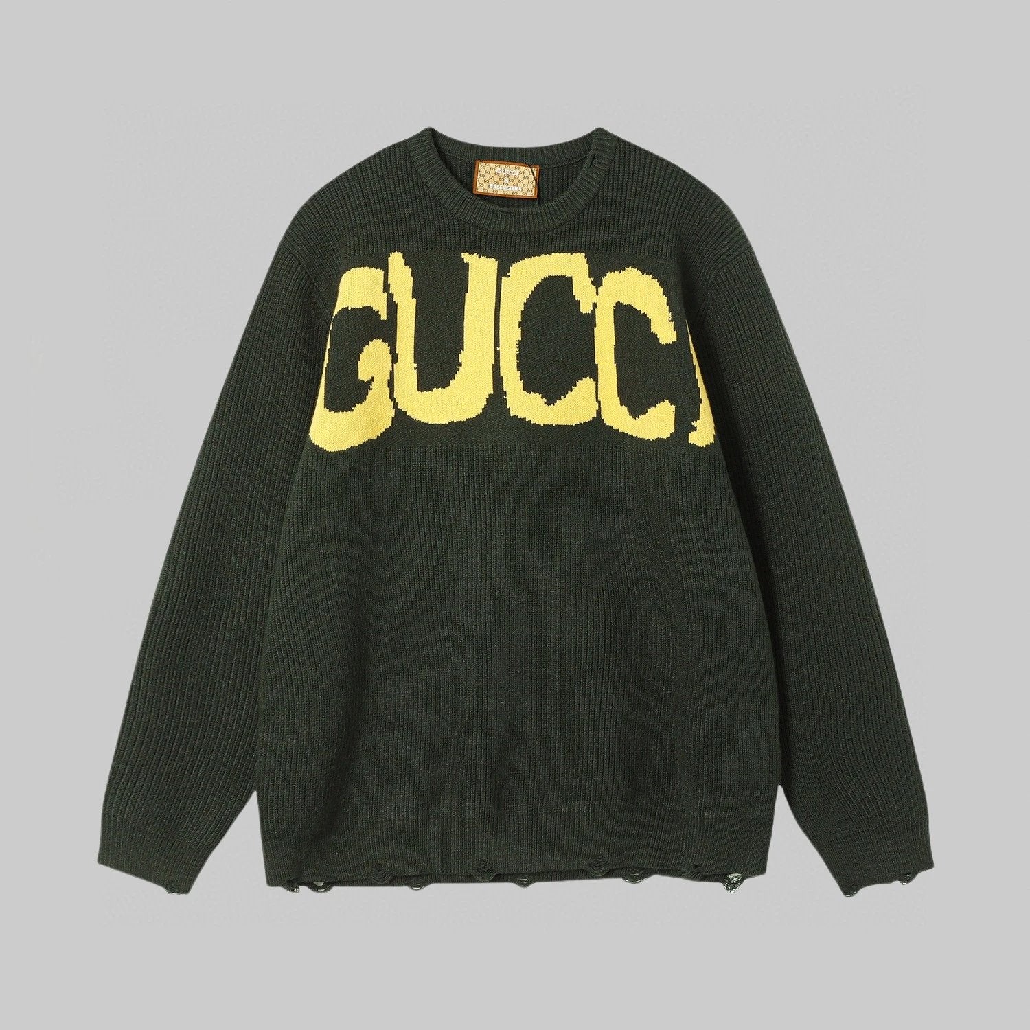 Balenciaga Sweater Collaboration Distressed Crew Neck Knit Sweater Long Sleeve Pullover Unisex Thickened OS Loose Fit Top Versatile Casual Jacket Lazy Style