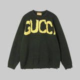 Balenciaga Sweater Collaboration Distressed Crew Neck Knit Sweater Long Sleeve Pullover Unisex Thickened OS Loose Fit Top Versatile Casual Jacket Lazy Style