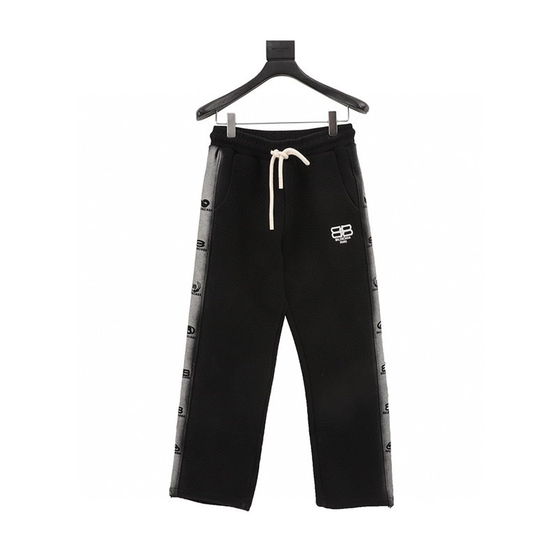 Balenciaga Sweatpants Washed Lock Embroidered Trousers for Men and Women