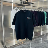 Balenciaga T-shirt Washed Distressed Embroidered logo Round Neck Short Sleeve Pure Cotton Unisex T Shirt Bottoming Shirt OS Loose Fit T-Shirt