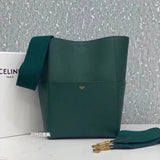 Celine women's bag Top version 【Level Surrogate Shopping】Large Size SeauSangleBucket Large Bucket Bag tote Tote Bag Litchi Grain Cowhide Commuter Bag Celine Women's Bag Mummy Bag sangle Bucket Bag Large