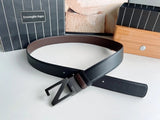 Zegna Belt Top version Original Imported Calf Leather Belt for Business Men Pant Belt3.5CM Belt Double-Sided Dual-Use Men's Needle Belt Suitable for Men's Business Double-Sided Cowhide Classic Belt Gift Box Packaging