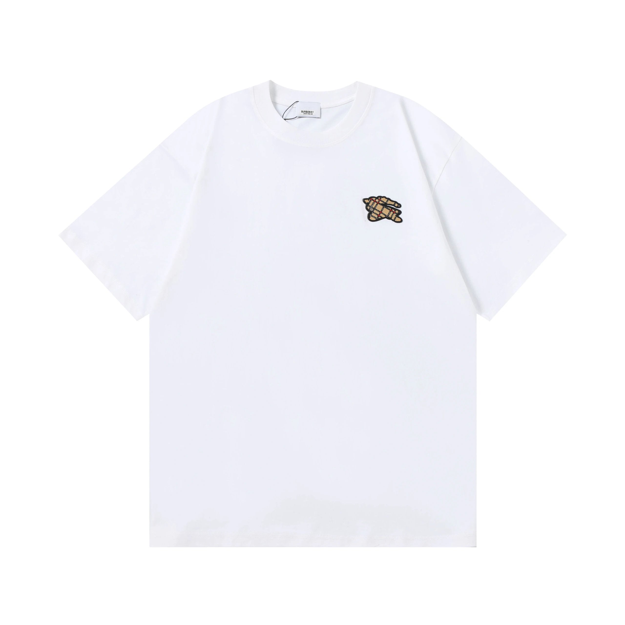 Burberry T-shirt Chest Plaid Embroidery logo round Neck Short Sleeve25ss New Pure Cotton Unisex Style T T-shirt OS Loose Fit Base Shirt Half Sleeve T-Shirt Top Half Sleeve