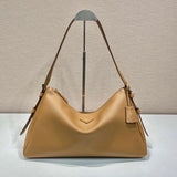 PRADA Bag Top version Latest Aimee Underarm Bag Imported Calfskin Enamel Metal Triangle Logo Zipper Open and Close Leather hobo Bag Handbag Shoulder Bag Large1BC228