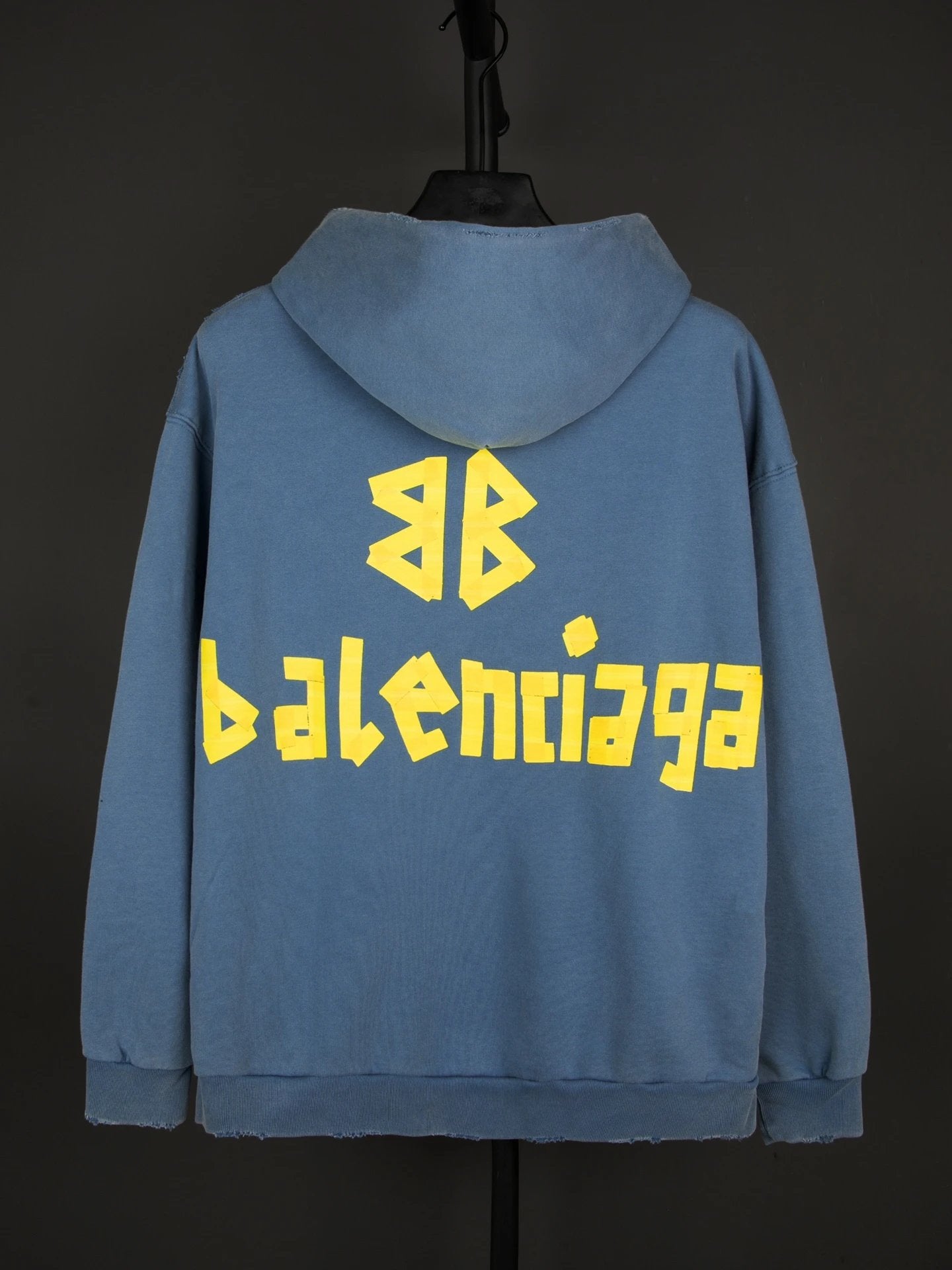 Balenciaga Hoodie Classic Pair B Tape Hooded Sweatshirt Vintage Distressed Casual Loose Fit Versatile Pullover Hoodie os Unisex Sports Tracksuit Inner Layer Top24ss Autumn and Winter New Products