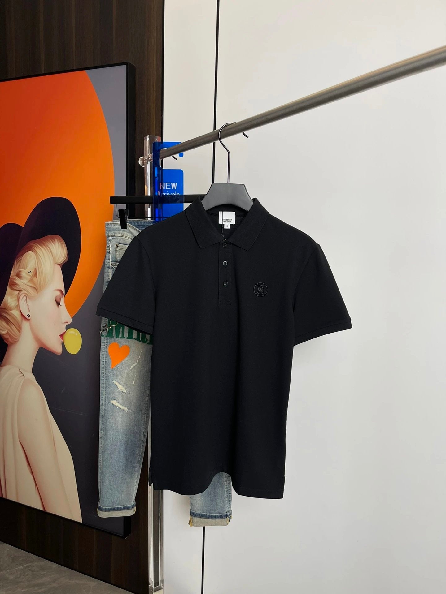 Burberry T-shirt Plaid Stripes POLO Short Sleeve Turn-down Collar Shirt Unisex Summer Solid Color Loose Fit T Business Commuter Short Sleeve Shirt Plus Size