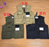 Stone Island Down Jacket/Vest Summer New Solid Color Multi-Pocket Decorative Functional War Frock Vest Men's Loose