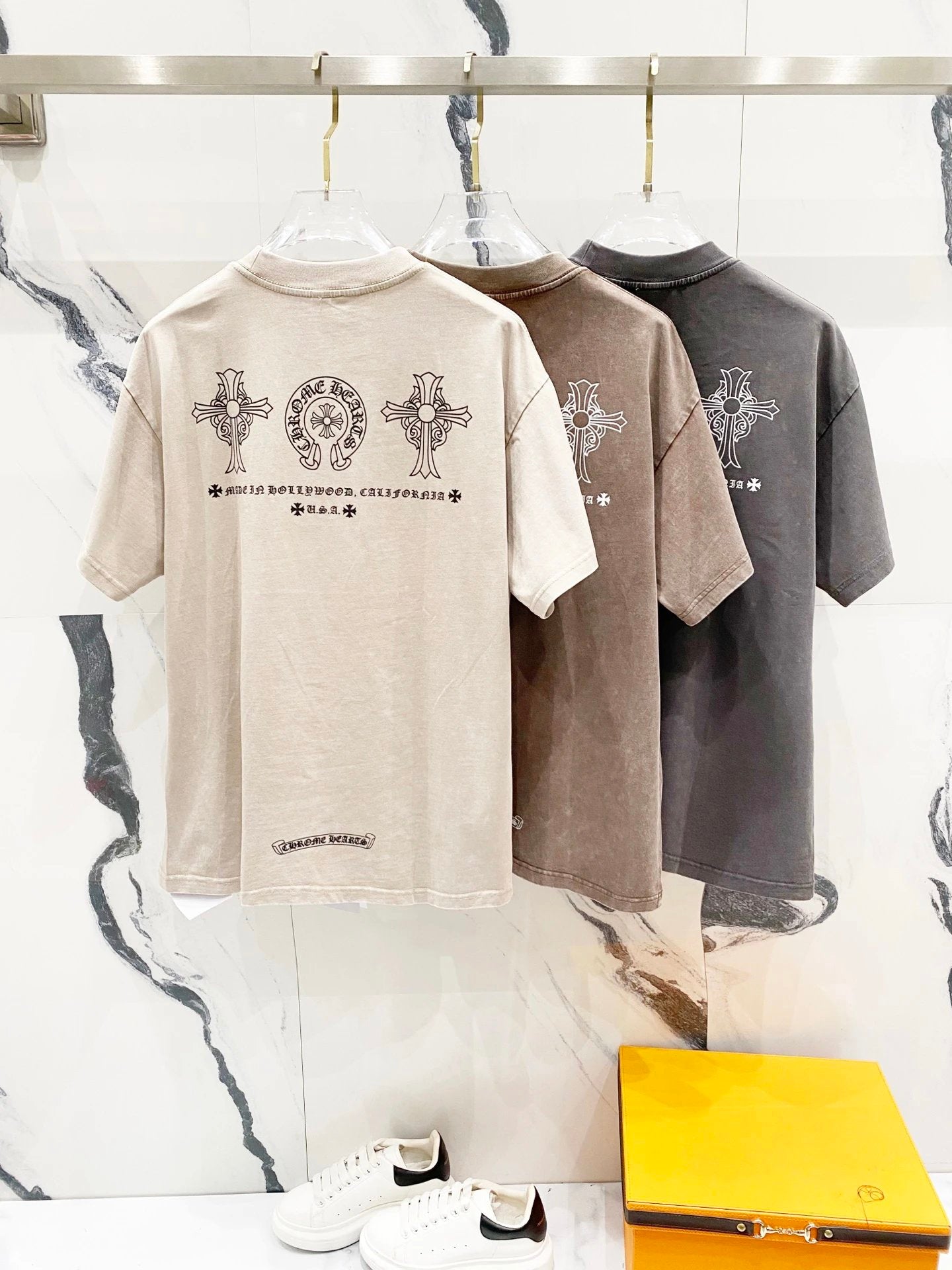 Chrome Hearts T-shirt Front and back Sanskrit letter print logo round Neck Short Sleeve25ss New pure cotton T Unisex T-Shirt OS Drop Shoulder Loose Fit Base Shirt Top T-Shirt Short Sleeve
