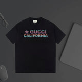 Gucci T-shirt Chest Letter Shadow Print logo round Neck Short Sleeve25ss New pure cotton T Unisex T-Shirt OS Drop Shoulder Loose Fit Base Shirt Top T-Shirt Short Sleeve