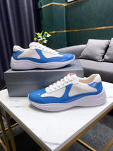 PRADA Shoes Summer in Stock Blue Flat Heel Leisure Low Top Fashion Shoes round Toe All-Matching Foreign Trade Shoes cf26