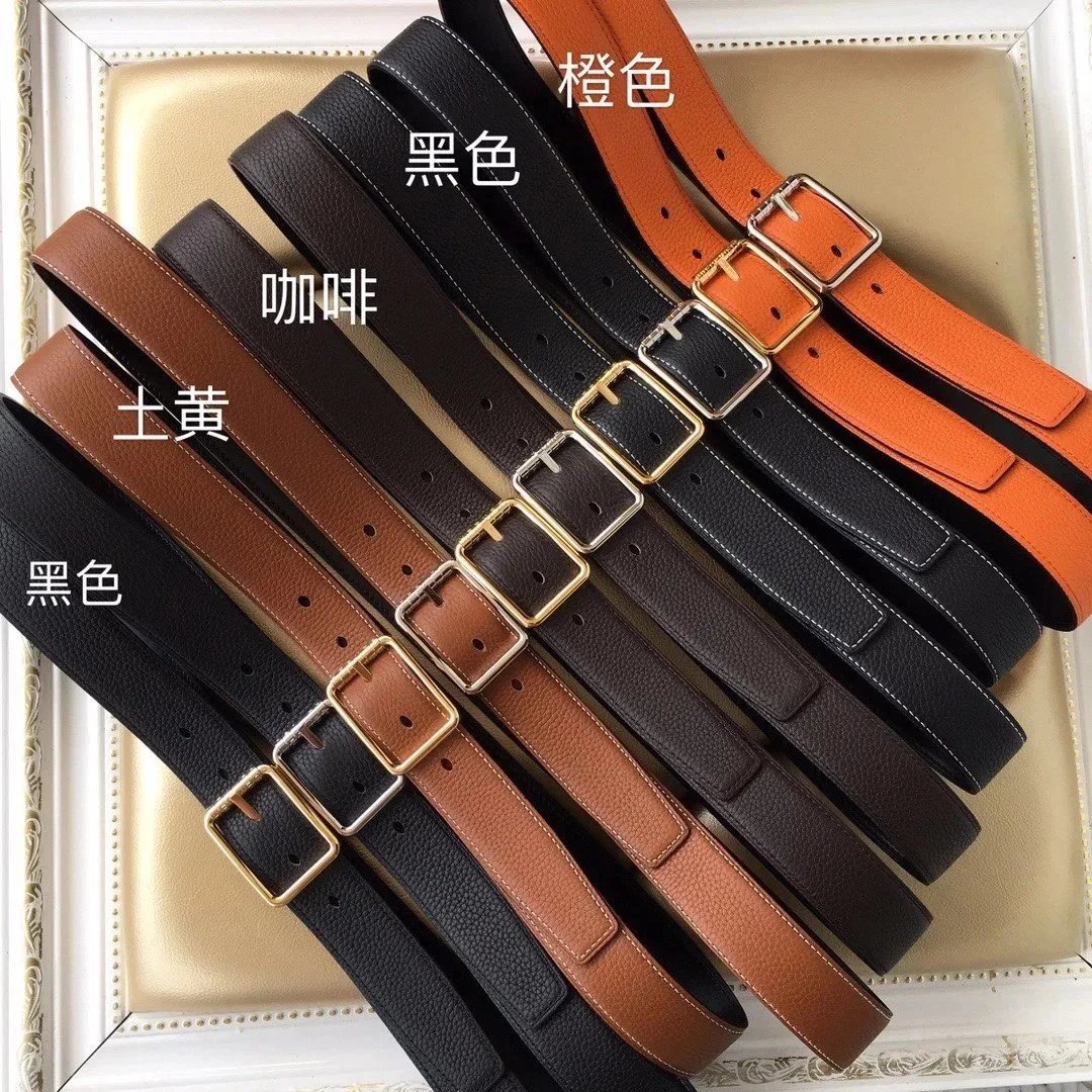 Hermes Belt Top version Belt Men's Leather Synchronous Counter3.2Fashion Double-Sided Casual Belt Men's and Women's Belt