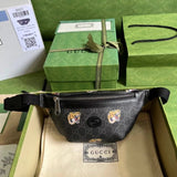 Gucci Women's Bag Top version 【High Version】Men's Chest Bag2022Early Spring New Year Limited Tiger tiger Graffiti Letter Waist Bag Chest Bag Men's and Women's Bags675181