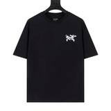 Arc'teryx T-shirt Back with Nine-Grid Pattern Print logo round Neck Short Sleeve25ss New pure cotton T Unisex T-Shirt OS Loose Fit Base Shirt Top Half Sleeve T-Shirt