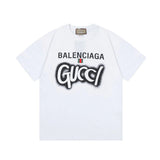 Balenciaga T-shirt Chest Letter Print logo round Neck Short Sleeve25ss New Pure Cotton Unisex Style T Casual T-Shirt Base Layer Shirt OS Loose Fit Half Sleeve Top Plus Size