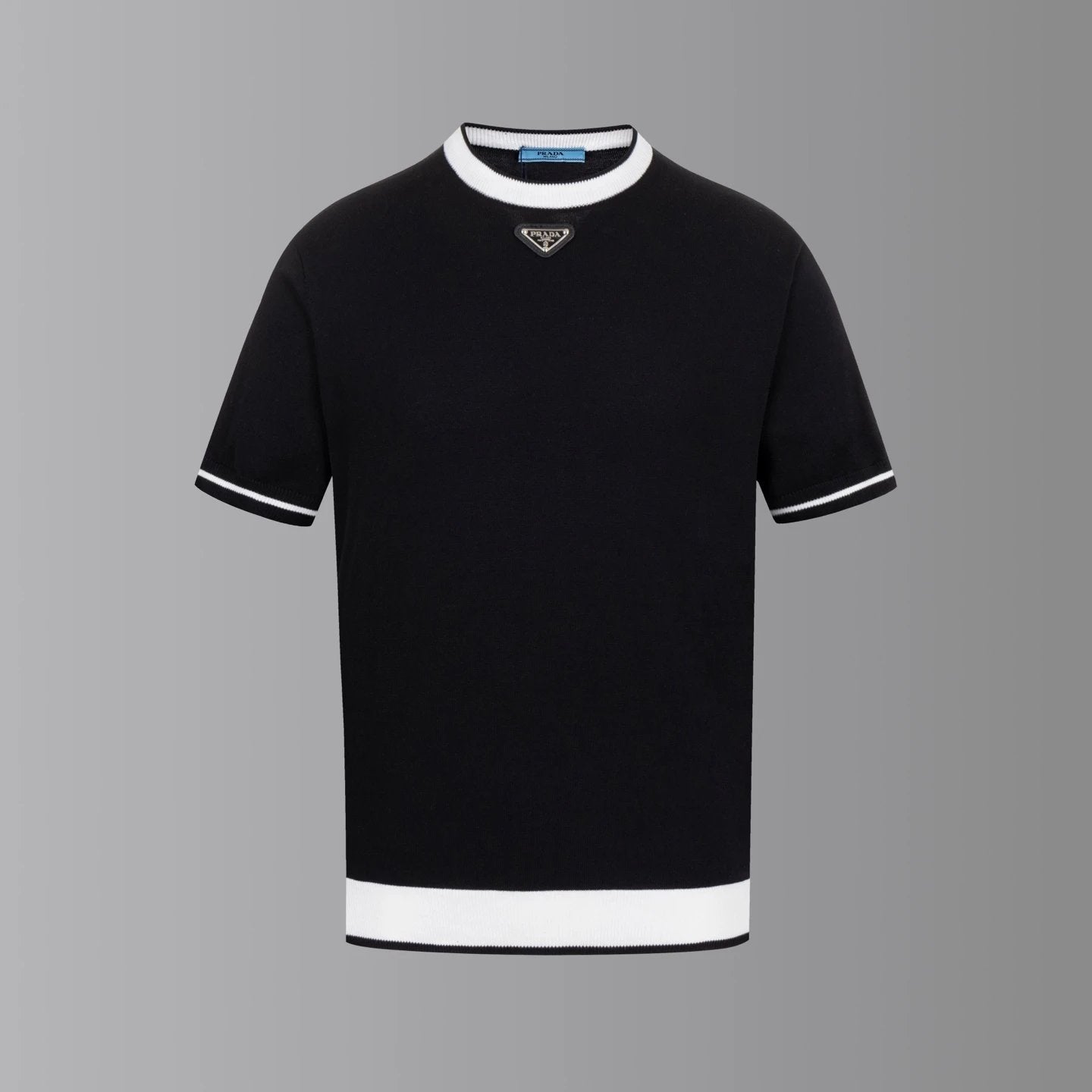 PRADA T-shirt Chest Triangle Mark logo round Neck Short Sleeve25ss New Pure Cotton Unisex Style T T-shirt OS Loose Fit Base Shirt Half Sleeve T-Shirt Top Half Sleeve