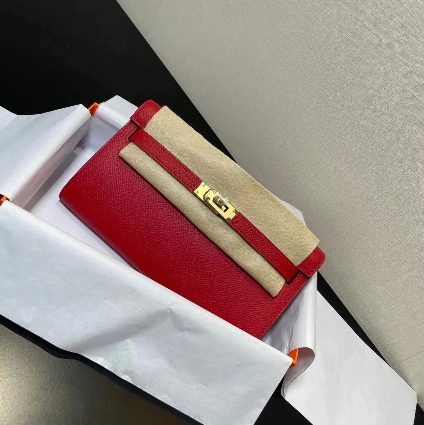 Hermes women's bag Top version hermeskellywoc2021New Second Generation Mini Kelly Bag togoWOC Import Epsom Women's Leather Shoulder Crossbody Bag